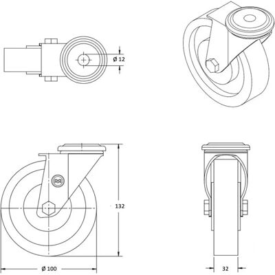 Roues-et-Roulettes.com - Nylon yoke swivel eye Roues-et-Roulettes.com - Nylon yoke swivel eye