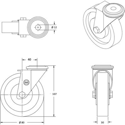 Roues-et-Roulettes.com - INOX pivotantes 80mm PU rouge - INOX - 80 mm - Caster wheels Roues-et-Roulettes.com - INOX pivotantes 80mm PU rouge - INOX - 80 mm - Caster wheels