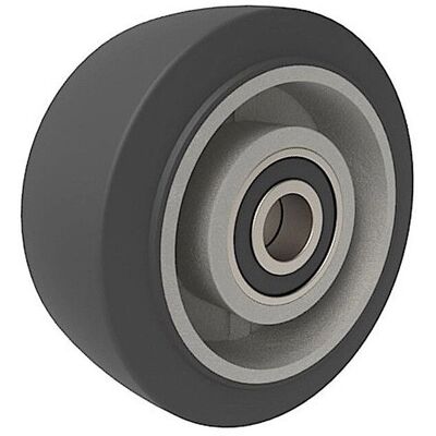 Roue en caoutchouc EASYROLL NOIR MAX - 200x75mm, alésage 25mm, longueur moyeu 85mm, roulements à billes Roue en caoutchouc EASYROLL NOIR MAX - 200x75mm, alésage 25mm, longueur moyeu 85mm, roulements à billes