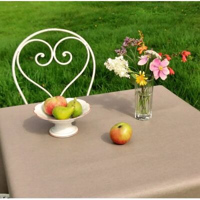 Fleur de Soleil - Nappe enduite coton lin taupe ovale - taupe - oval - 160x200 cm - Nappe - Publicité Fleur de Soleil - Nappe enduite coton lin taupe ovale - taupe - oval - 160x200 cm - Nappe - Publicité