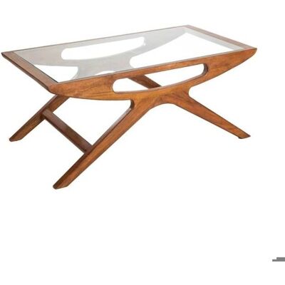 Made In Meubles - Alina - Bois de manguier et verre - Table basse - Publicité Made In Meubles - Alina - Bois de manguier et verre - Table basse - Publicité