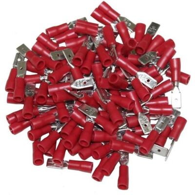 Connettori maschi isolati OC-PRO - 100 pz - Rosso - Per fili da 1,5mm² - Componenti elettrici Connettori maschi isolati OC-PRO - 100 pz - Rosso - Per fili da 1,5mm² - Componenti elettrici
