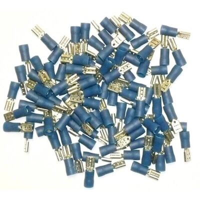 Connettori Femmina Elettrici Blu OC-PRO - 4,7mm Pack di 100 Connettori Femmina Elettrici Blu OC-PRO - 4,7mm Pack di 100