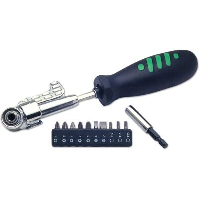 Laser Tools Tournevis Angulaire - 10 Embouts - Extension 60mm - Publicité Laser Tools Tournevis Angulaire - 10 Embouts - Extension 60mm - Publicité