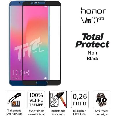 Tm Concept - Verre Trempé Intégral Huawei Honor View 10 - Noir - 0,26mm 2,5d - Vitre de protection - Publicité Tm Concept - Verre Trempé Intégral Huawei Honor View 10 - Noir - 0,26mm 2,5d - Vitre de protection - Publicité