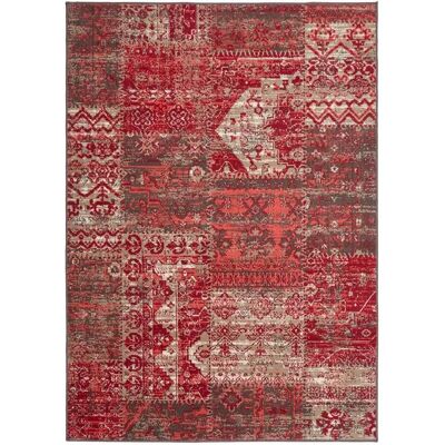 Tapis Patchwork Rouge 140x200 - Moderne, Fabriqué en Europe - Publicité Tapis Patchwork Rouge 140x200 - Moderne, Fabriqué en Europe - Publicité