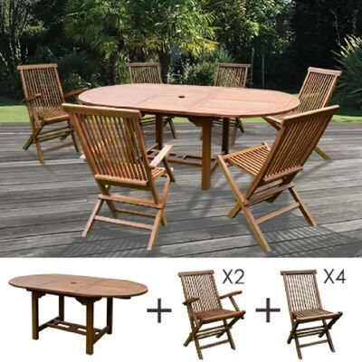 UNSPECIFIED - Table 160/210x100x75cm - Teck - Ensemble de jardin - Publicité UNSPECIFIED - Table 160/210x100x75cm - Teck - Ensemble de jardin - Publicité