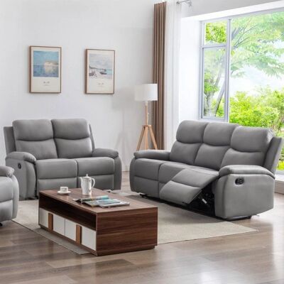 ZOLARA - 3+2 Relax - Gris clair - PU - Sofa set - Publicité ZOLARA - 3+2 Relax - Gris clair - PU - Sofa set - Publicité