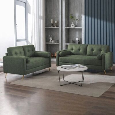 GLIMAR - 3+2 Sofa Set - Kaki - Microfibre - Sofa set - Publicité GLIMAR - 3+2 Sofa Set - Kaki - Microfibre - Sofa set - Publicité
