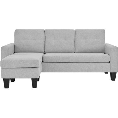 LUMINA - Lumina Reversible Corner Sofa with Pouf - Light gray microfiber - Sofa - Publicité LUMINA - Lumina Reversible Corner Sofa with Pouf - Light gray microfiber - Sofa - Publicité