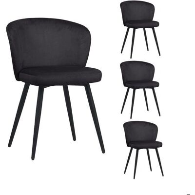 VELVET - Chaises - Velours anthracite - Pieds métalliques - Chaises - Publicité VELVET - Chaises - Velours anthracite - Pieds métalliques - Chaises - Publicité