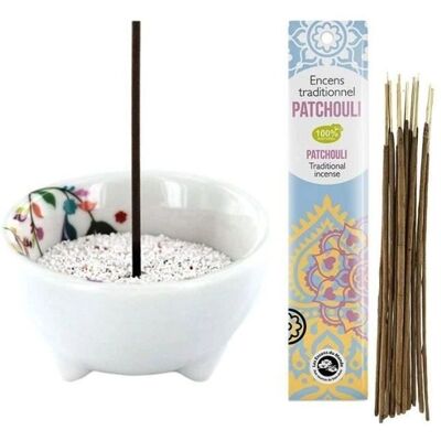 Support d'encens en porcelaine Les Encens du Monde - Support au Patchouli - Publicité Support d'encens en porcelaine Les Encens du Monde - Support au Patchouli - Publicité