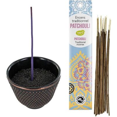 Support en fonte noir et doré pour encens - Patchouli - Publicité Support en fonte noir et doré pour encens - Patchouli - Publicité