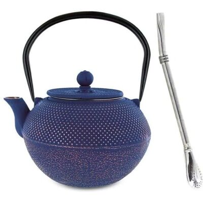 Aromandise - Théière en fonte chinoise 1,2 L + Paille inox et filtre - Publicité Aromandise - Théière en fonte chinoise 1,2 L + Paille inox et filtre - Publicité