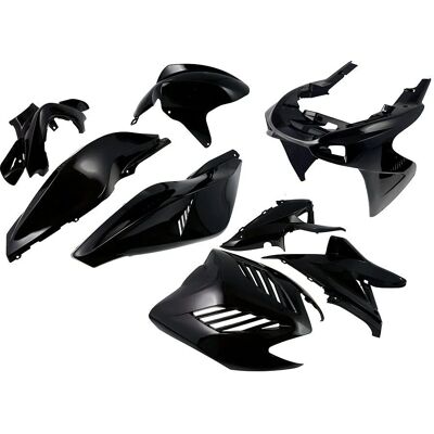 Kit de Carrosserie Scooter MBK / Yamaha - 8 Pièces - Noir - Publicité Kit de Carrosserie Scooter MBK / Yamaha - 8 Pièces - Noir - Publicité