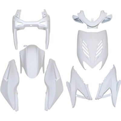 Kit de Carénages Scooter MBK Yamaha 8 Pièces - Blanc Brillant - Publicité Kit de Carénages Scooter MBK Yamaha 8 Pièces - Blanc Brillant - Publicité