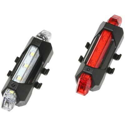 Marque Modèle - Kit de lumière pour vélo avec 5 LED - Charge USB - Publicité Marque Modèle - Kit de lumière pour vélo avec 5 LED - Charge USB - Publicité