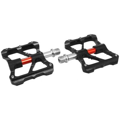 Pédales Newton BMX Descente CNC - Noir/Rouge - Publicité Pédales Newton BMX Descente CNC - Noir/Rouge - Publicité