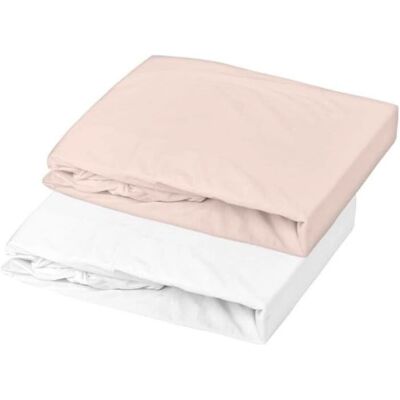 Domiva 70x140cm Bettwäsche-Set - Weiß/Rosa - Spannbettlaken Domiva 70x140cm Bettwäsche-Set - Weiß/Rosa - Spannbettlaken