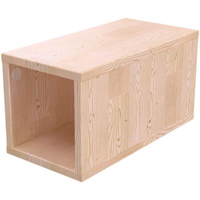 Cube de rangement vernis naturel - 25x50cm - Type de rangement - Publicité Cube de rangement vernis naturel - 25x50cm - Type de rangement - Publicité
