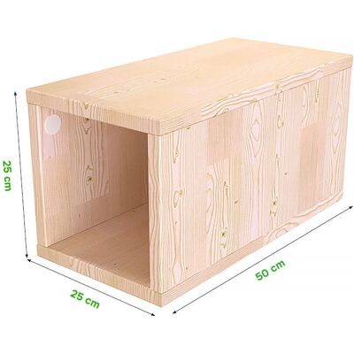 ABC MEUBLES Cubo di stoccaggio in legno 25x50cm - Bianco - Cubo di stoccaggio ABC MEUBLES Cubo di stoccaggio in legno 25x50cm - Bianco - Cubo di stoccaggio