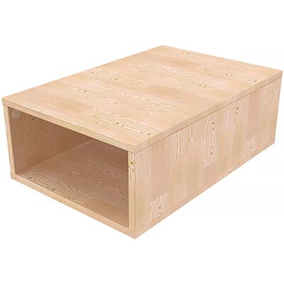 ABC MEUBLES Holz Aufbewahrungswürfel - 75x50cm - Roh - Aufbewahrung ABC MEUBLES Holz Aufbewahrungswürfel - 75x50cm - Roh - Aufbewahrung