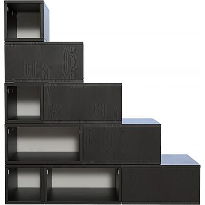 Escalier cube de rangement modulaire ABC MEUBLES - 125cm - Noir - Meubles - Publicité Escalier cube de rangement modulaire ABC MEUBLES - 125cm - Noir - Meubles - Publicité