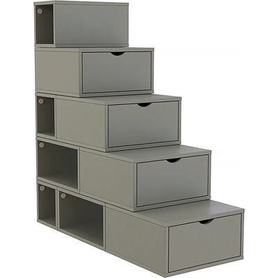ABC MEUBLES Escalier de rangement gris - 125cm Bois multifonction - Publicité ABC MEUBLES Escalier de rangement gris - 125cm Bois multifonction - Publicité