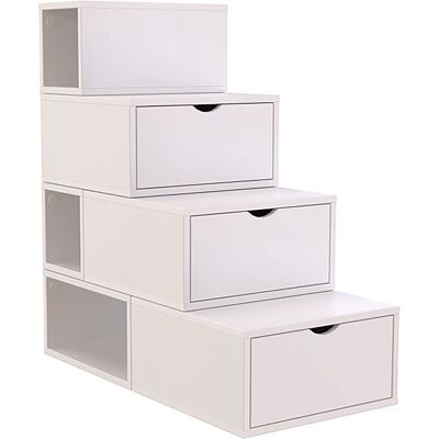 Scala di stoccaggio compatta ABC MEUBLES - Bianco - 100cm - Mobili multifunzionali Scala di stoccaggio compatta ABC MEUBLES - Bianco - 100cm - Mobili multifunzionali