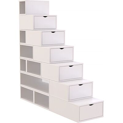 Scala cubo di stoccaggio ABC MEUBLES - 175cm Bianco - Mobili multifunzionali Scala cubo di stoccaggio ABC MEUBLES - 175cm Bianco - Mobili multifunzionali