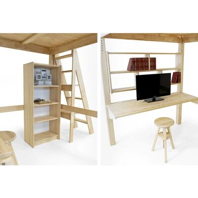 ABC MEUBLES Letto a Soppalco - Altezza Regolabile - Made in France ABC MEUBLES Letto a Soppalco - Altezza Regolabile - Made in France