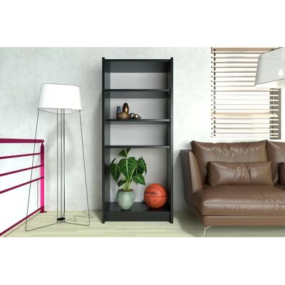ABC Meubles Schwarzes Holzregal - Verstellbare Regale - Umweltfreundlich ABC Meubles Schwarzes Holzregal - Verstellbare Regale - Umweltfreundlich