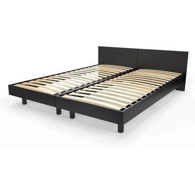ABC MEUBLES Twin Bett - Massives Kiefernholz - Modular - Hotelstil ABC MEUBLES Twin Bett - Massives Kiefernholz - Modular - Hotelstil