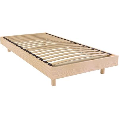 Base de lit en bois massif ABC Meubles - Vernis Naturel - 80x200 - Support 120kg - Publicité Base de lit en bois massif ABC Meubles - Vernis Naturel - 80x200 - Support 120kg - Publicité