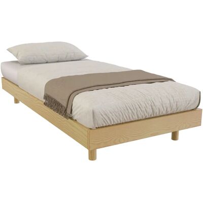 ABC MEUBLES Sommier en bois miel Kit France - 80x200 - 120kg Support - Publicité ABC MEUBLES Sommier en bois miel Kit France - 80x200 - 120kg Support - Publicité