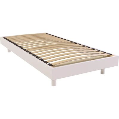 ABC MEUBLES Base letto in legno con doghe singole - 90x200 - Bianco ABC MEUBLES Base letto in legno con doghe singole - 90x200 - Bianco