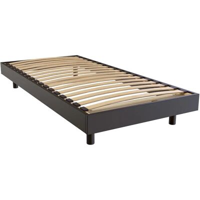 ABC MEUBLES Französischer Kiefernbettunterbau - 90x200 - Schwarz ABC MEUBLES Französischer Kiefernbettunterbau - 90x200 - Schwarz
