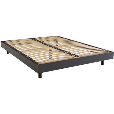 ABC MEUBLES Französische Kiefernbett-Unterlage - 140x190 - Schwarz ABC MEUBLES Französische Kiefernbett-Unterlage - 140x190 - Schwarz