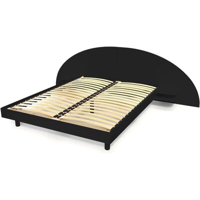 ABC MEUBLES Kiefernbett mit Nachttischen - 160x200 - Schwarz - Schlafzimmermöbel ABC MEUBLES Kiefernbett mit Nachttischen - 160x200 - Schwarz - Schlafzimmermöbel