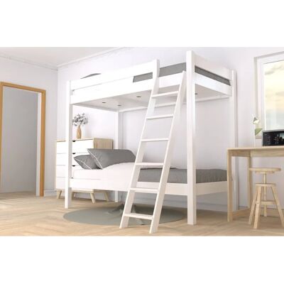 ABC MEUBLES Letto a castello in pino massiccio con scala inclinata - Tipo di letto ABC MEUBLES Letto a castello in pino massiccio con scala inclinata - Tipo di letto