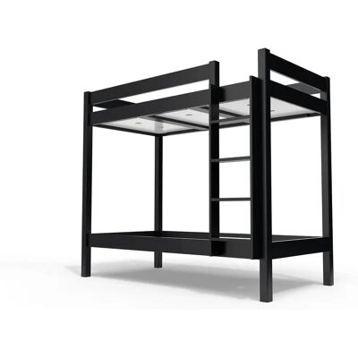 ABC Möbel Hochbett 90x190 - Massiv Kiefer - Schwarz - Schlafzimmermöbel ABC Möbel Hochbett 90x190 - Massiv Kiefer - Schwarz - Schlafzimmermöbel