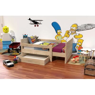 ABC Kinderbett Verstellbar Holz mit Schublade - 90x(140/170/200) - Sicher & Umweltfreundlich ABC Kinderbett Verstellbar Holz mit Schublade - 90x(140/170/200) - Sicher & Umweltfreundlich