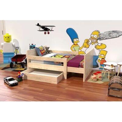 ABC MEUBLES Lit évolutif enfant - 140-200cm - Finition Naturelle - Sûr & Écologique - Publicité ABC MEUBLES Lit évolutif enfant - 140-200cm - Finition Naturelle - Sûr & Écologique - Publicité