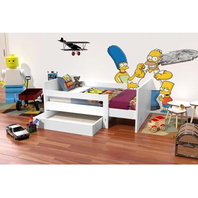 Letto evolutivo bambino ABC MEUBLES - 90x(140/170/200) - Bianco - Letto bambino Letto evolutivo bambino ABC MEUBLES - 90x(140/170/200) - Bianco - Letto bambino
