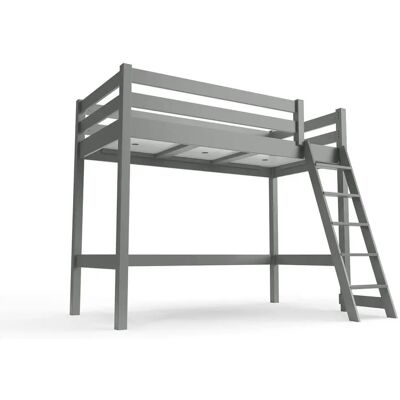 ABC MEUBLES Lit mi-hauteur 90x200 gris - lit mezzanine - Publicité ABC MEUBLES Lit mi-hauteur 90x200 gris - lit mezzanine - Publicité