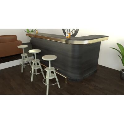 ABC MEUBLES Tabouret en bois moka - Hauteur réglable - Bar - Publicité ABC MEUBLES Tabouret en bois moka - Hauteur réglable - Bar - Publicité