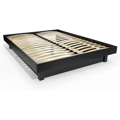 ABC MEUBLES Bett Plattform 140x190 - Massivholz - Schwarz - Schlafzimmermöbel ABC MEUBLES Bett Plattform 140x190 - Massivholz - Schwarz - Schlafzimmermöbel