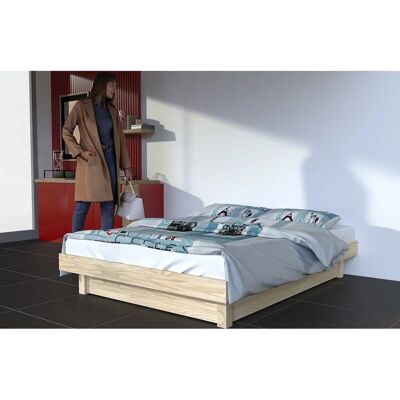 ABC MEUBLES Holzplattformbett 140x200 - Umweltfreundlich - Bett ABC MEUBLES Holzplattformbett 140x200 - Umweltfreundlich - Bett