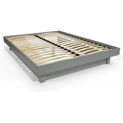 ABC MEUBLES Lit plateforme en pin 140x200 - Bois massif - Gris - Type de lit - Publicité ABC MEUBLES Lit plateforme en pin 140x200 - Bois massif - Gris - Type de lit - Publicité