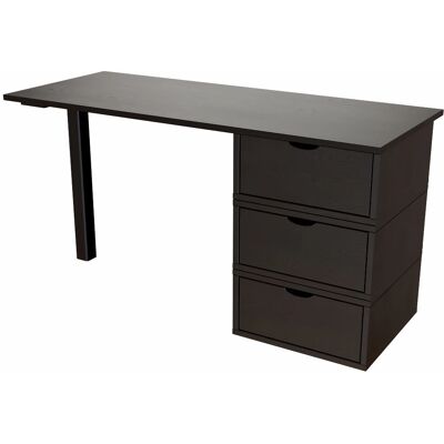 ABC MEUBLES Schreibtisch mit 3 Schubladen - Schwarz ABC MEUBLES Schreibtisch mit 3 Schubladen - Schwarz